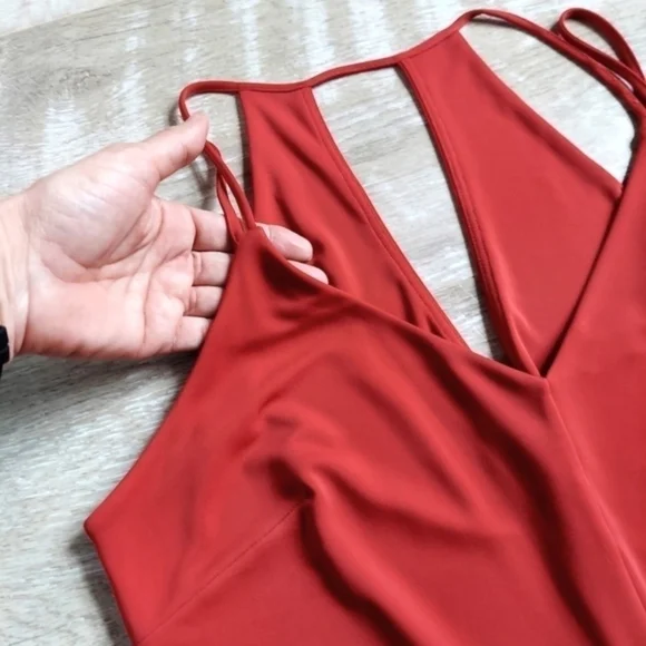 NWT Neiman Marcus Bailey 44 Red Maxi Cocktail Dress - Picture 12 of 14